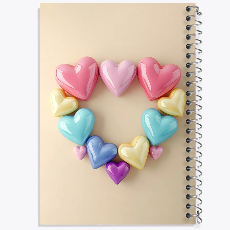 دفتر ژورنال نویسی 50 برگ خندالو مدل نقطه ای طرح قلب قلبی کد N2417