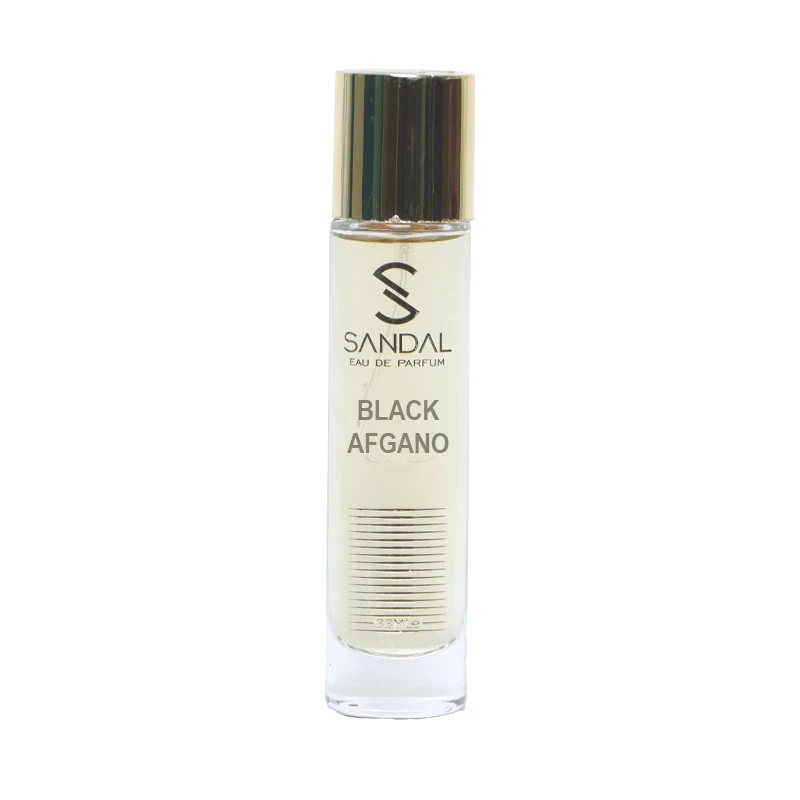 عطر جیبی مردانه صندل مدل بلک افغانو با رایحه تلخ و چوبی حجم 33 میلی‌لیتر