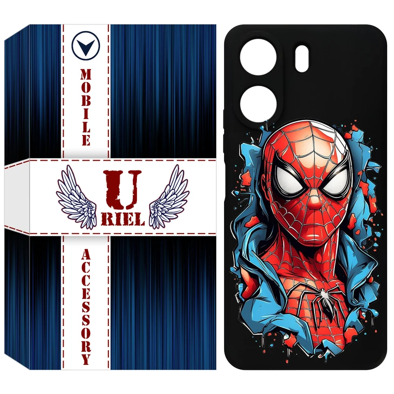 کاور یوریل قاب مدل KSH کد 34 طرح اسپایدرمن مناسب برای گوشی موبایل شیائومی Redmi 13C 4G / Poco C65