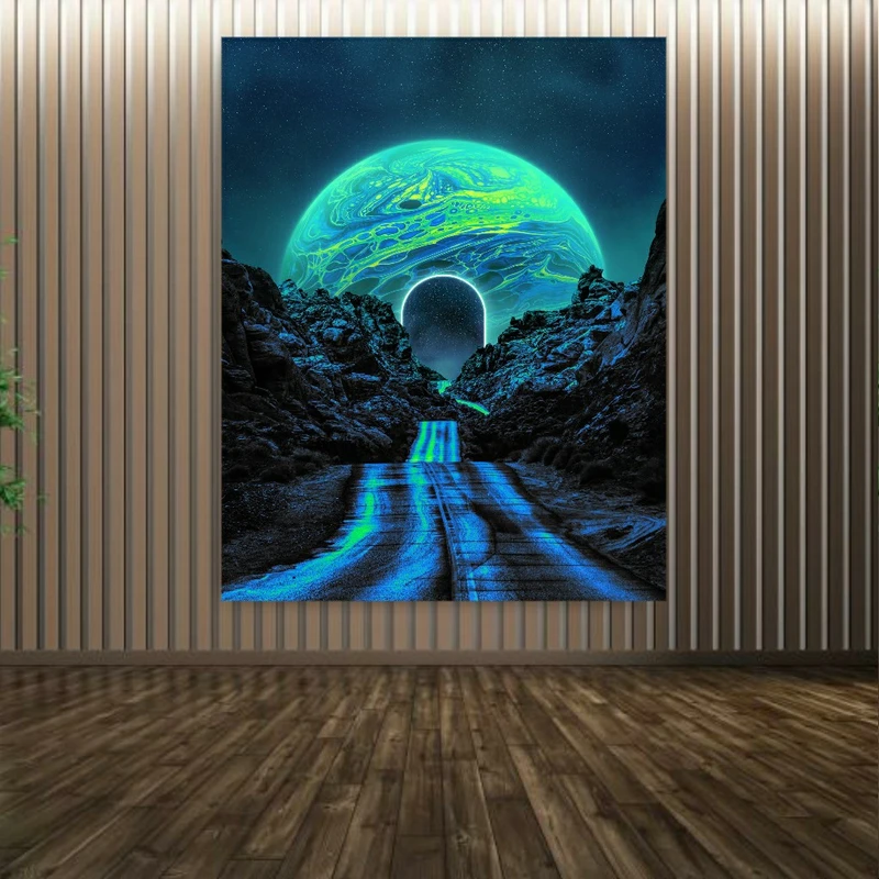  پوستر دیواری طرح بلک لایت مدل جاده ی کهکشانی کد FP1094 
