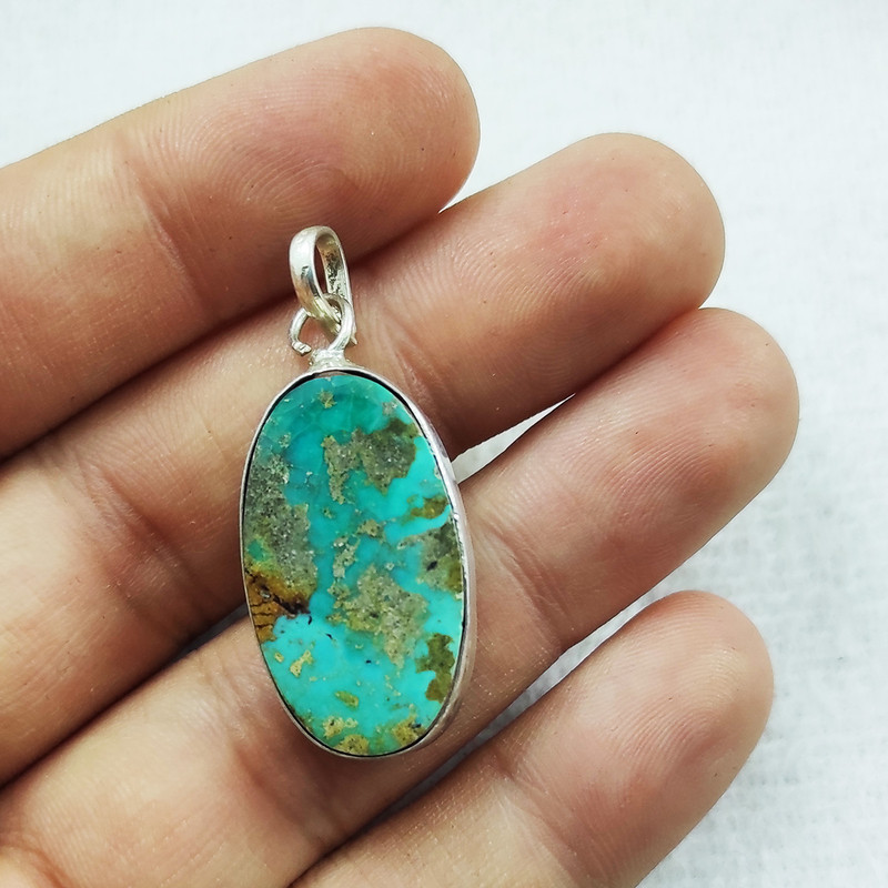 آویز گردنبند نقره زنانه سلین کالا مدل mps-6 فیروزه