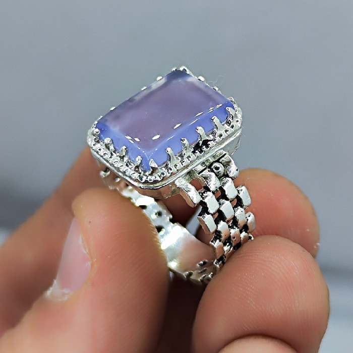 انگشتر نقره مردانه مدل سنگ عقیق رضوی رکاب اسپرت کد 8000