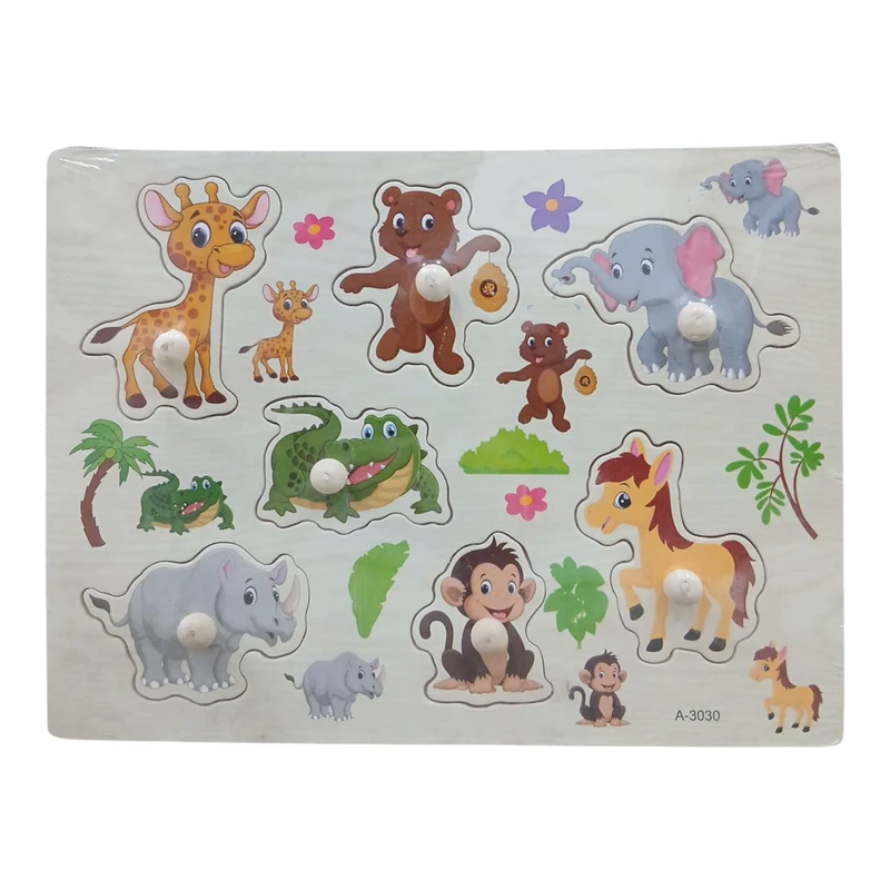 پازل آموزشی مدل جورچین برشی طرح حیوانات کد 3030