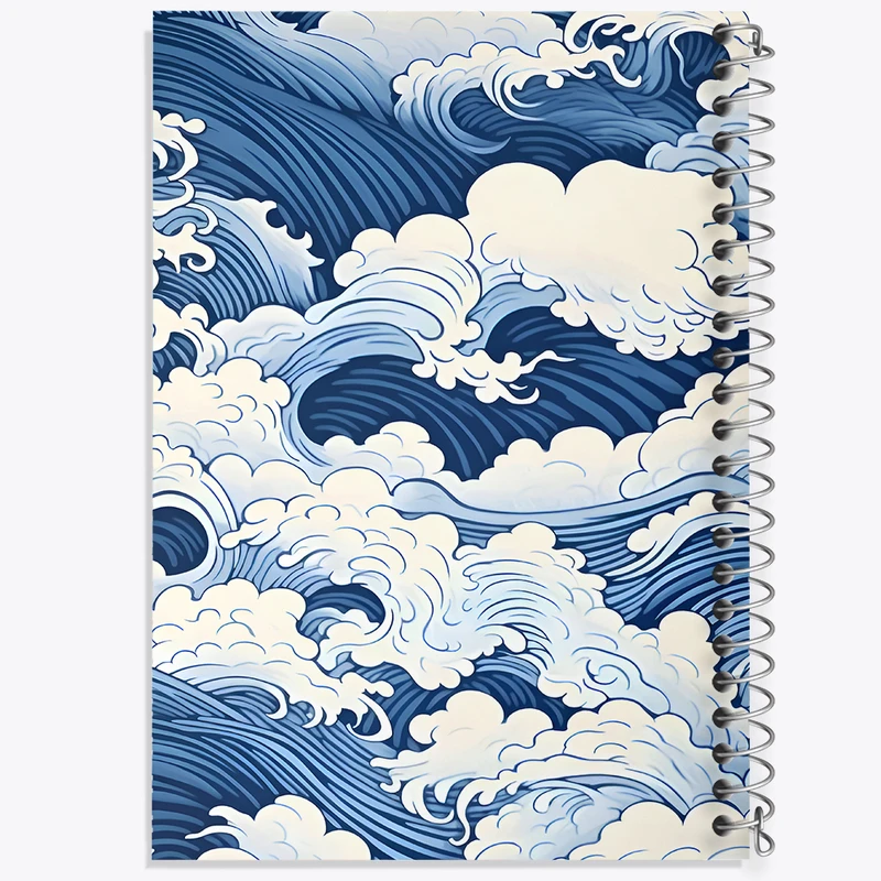 دفتر ژورنال نویسی 50 برگ خندالو مدل نقطه ای طرح موج دریا کد N5393
