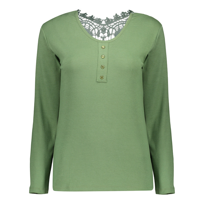 بلوز آستین بلند زنانه مدل پشت گیپور کد 110303.4