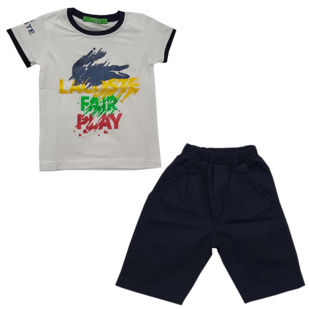 ست تی شرت و شلوارک پسرانه مدل 5454