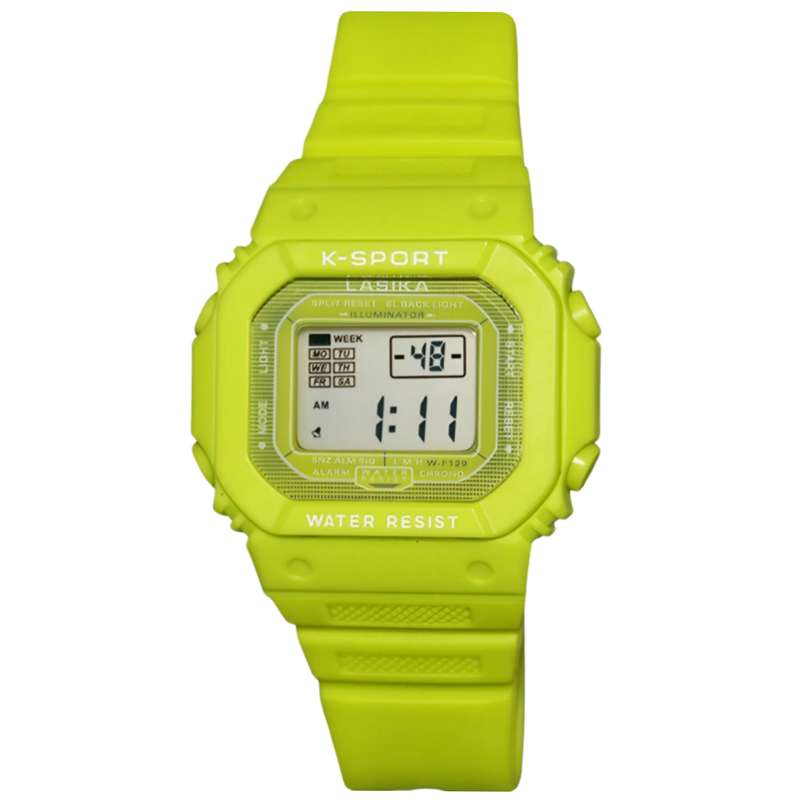 ساعت مچی دیجیتال لاسیکا مدل کوارتز تک زمانه بند پیو کرنومتر دار کد ۱
