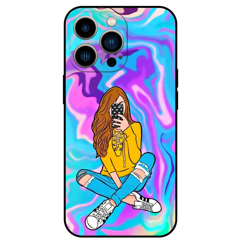 کاور مگافون طرح دخترانه مدل 7592 مناسب برای گوشی موبایل اپل iPhone 14 Pro    