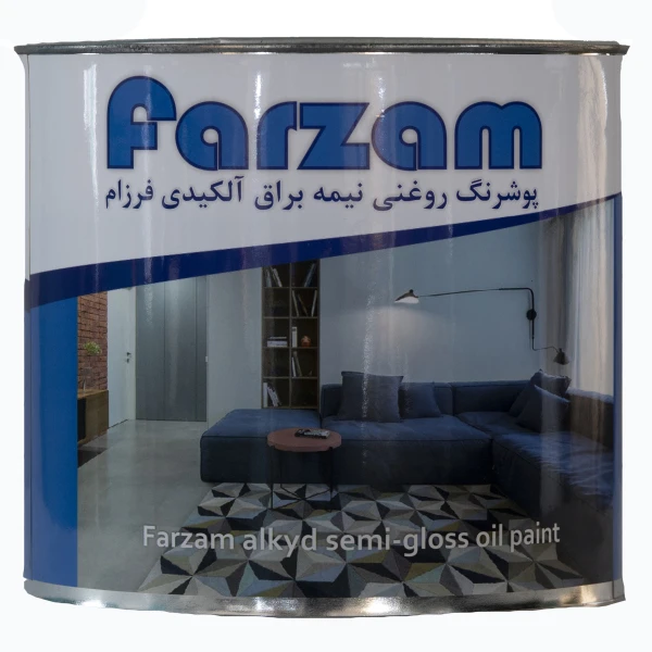 رنگ روغنی نیمه براق سفید فرزام کد 330 حجم 250 میلی لیتر