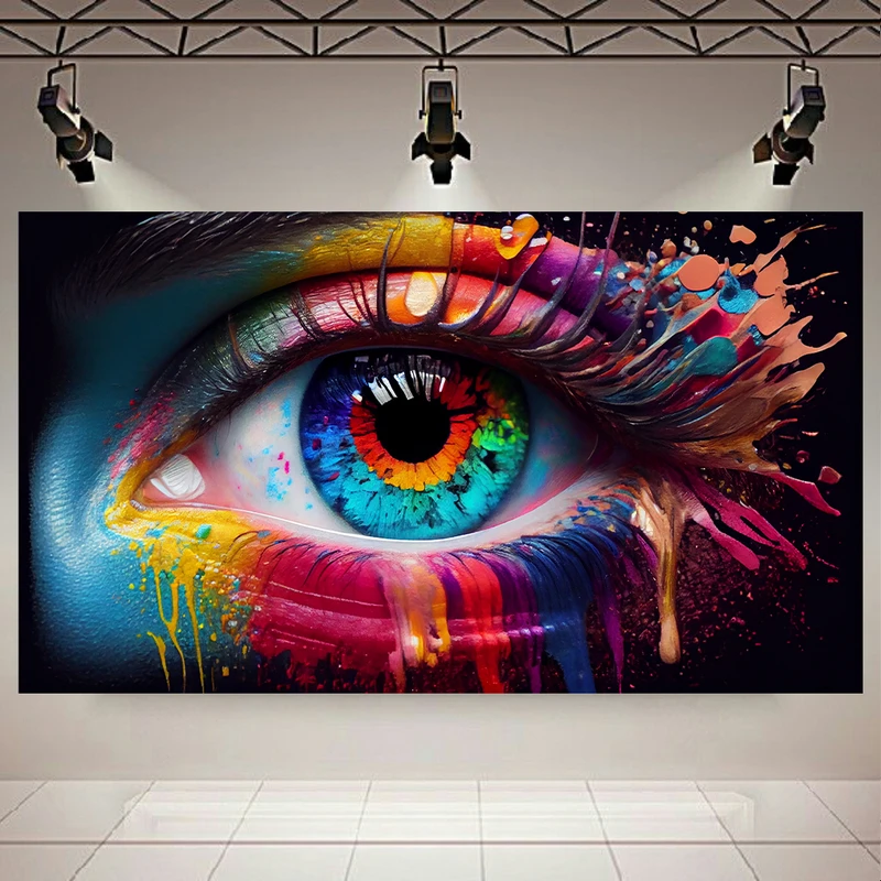 تابلو بوم طرح چشم مدل نگاره ی رنگ ها کد AR31060