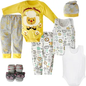 ست 7 تکه لباس نوزادی مدل کادویی باغ وحش