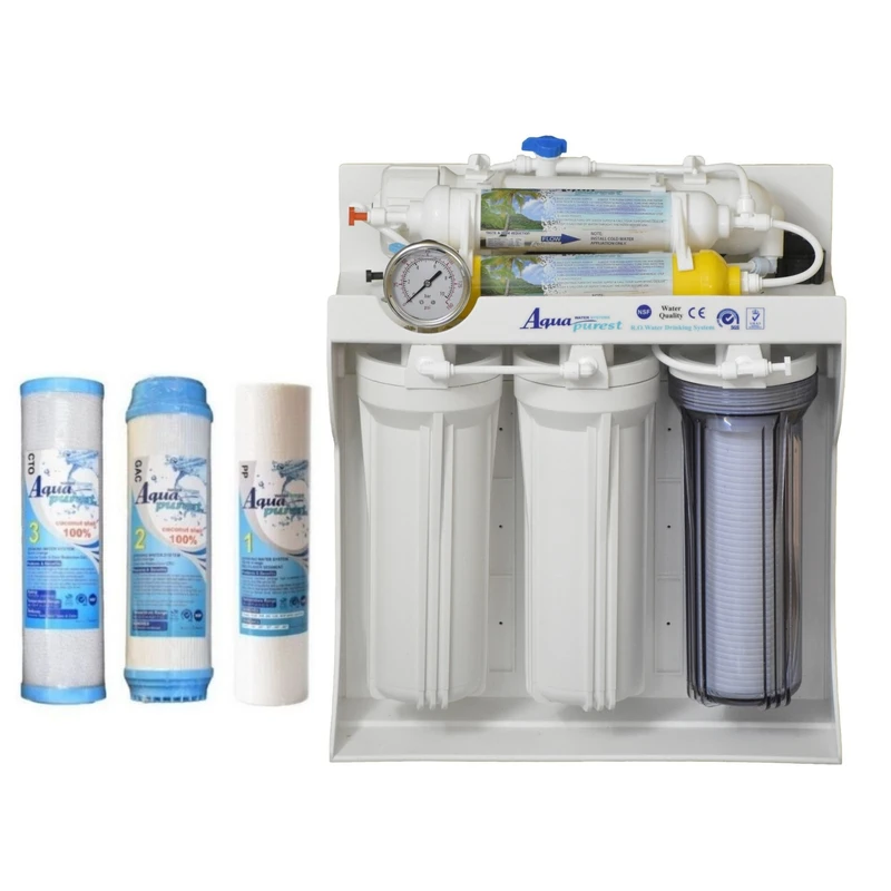 دستگاه تصفیه کننده آب آکوا پیورست مدل WATER SYSTEM 6300 به همراه فیلتر تصفیه آب مجموعه 3 عددی