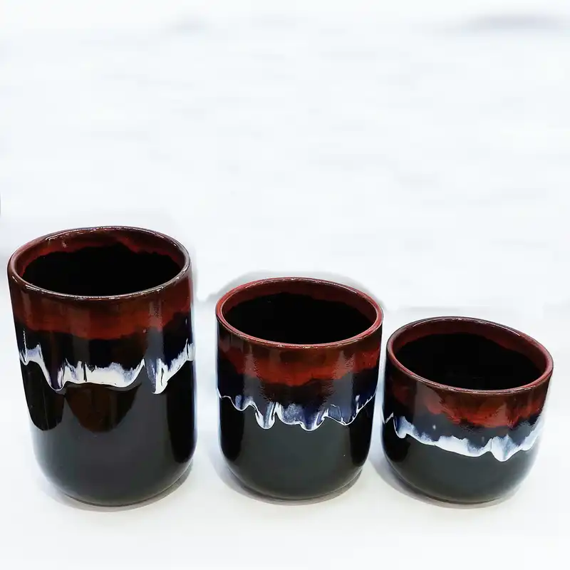 بانکه سرامیکی طرح لعاب اشکی مجموعه 3 عددی