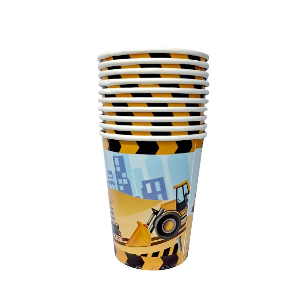 لیوان یکبار مصرف مدل راهسازی کد roadbuildingGlass4 مجموعه 10 عددی