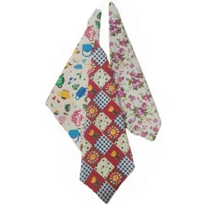 دستمال نظافت خانه و آشپزخانه پنبه‌ نخ مدل پرستو  بسته 3 عددی