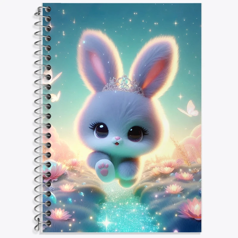 دفتر زبان 50 برگ خندالو مدل سه خط طرح خرگوش بامزه کد F5388