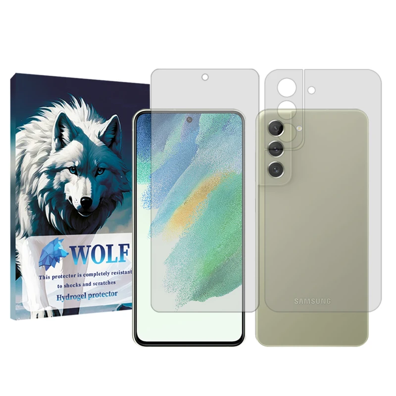 محافظ صفحه نمایش ولف مدل Tough مناسب برای گوشی موبایل سامسونگ  Galaxy S21 FE به همراه محافظ پشت گوشی