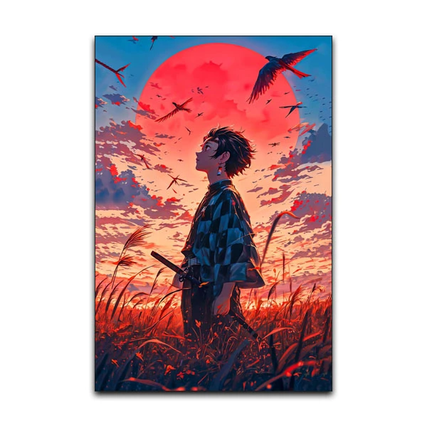 تابلو شاسی گوفی مدل انیمه شیطان کش تانجیرو کیوت دیمن اسلیر Demon Slayer Tanjiro کد GRAIN52