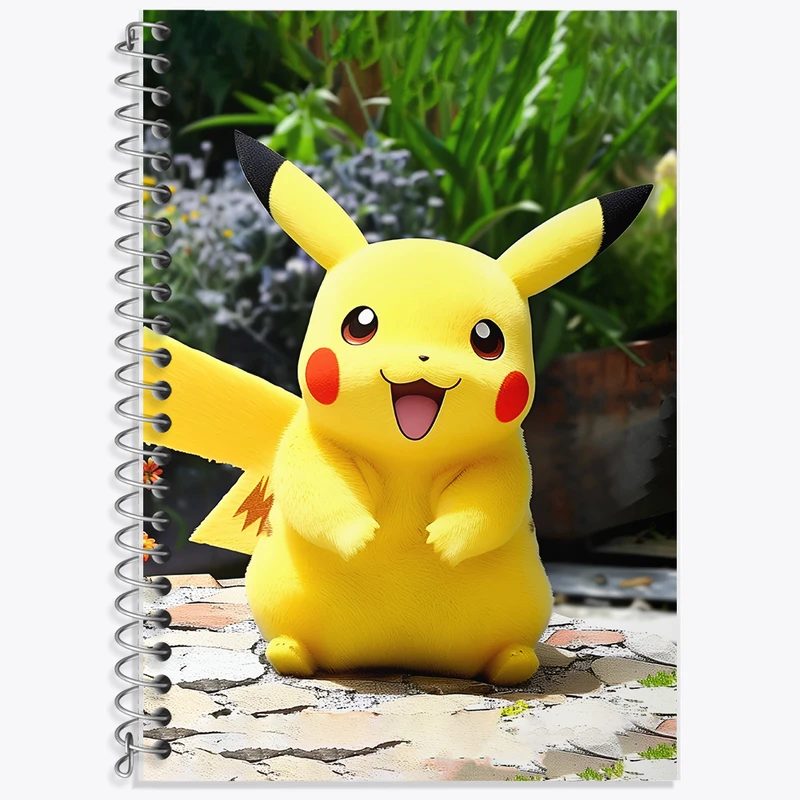 دفتر زبان 50 برگ خندالو مدل سه خط طرح انیمه پوکمون (pokemon) کد F5581