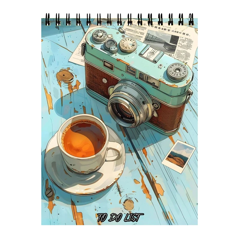 دفتر برنامه ریزی 60 برگ طرح دوربین و قهوه کد 02