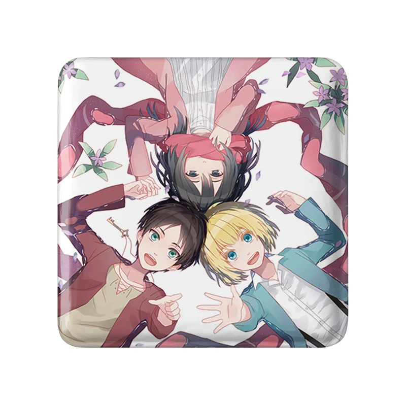 مگنت خندالو طرح میکاسا و ارن و ارمین انیمه اتک آن تایتان Attack on Titan مدل مربعی کد 18562