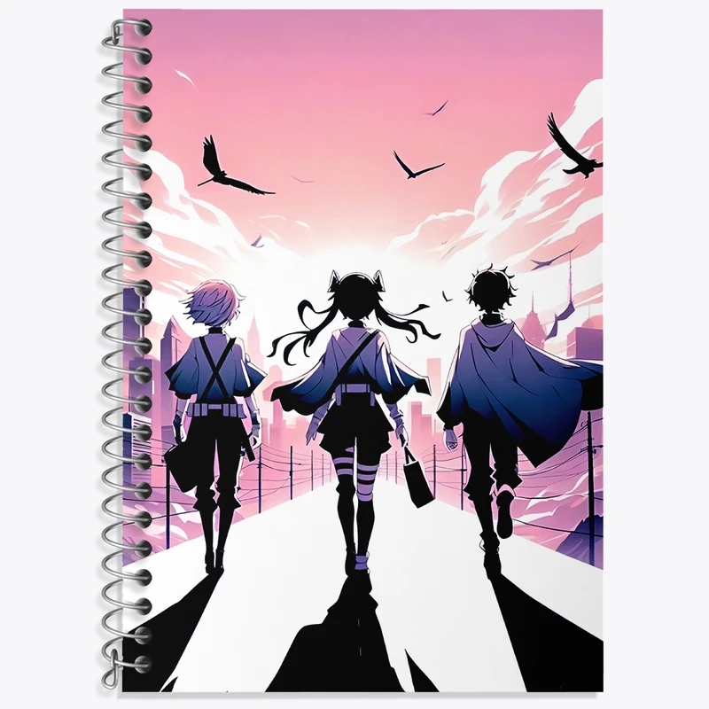 دفتر زبان 50 برگ خندالو مدل دو خط طرح انیمه کد N5480