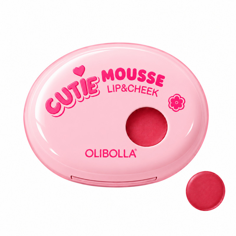 رژگونه کرمی اولی بولا مدل mousse cute با شماره رنگ 1 و جلوه رنگ مخملی و پیگمنت بالا، ماندگاری 12 ساعت