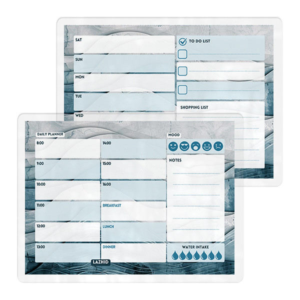 تخته وایت برد لاژید مدل پلنر برنامه ریزی کد PL07 سایز 20*30 سانتی متر مجموعه 2 عددی