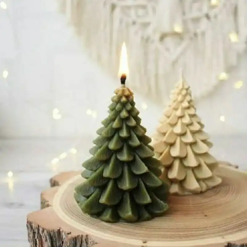 قالب شمع مدل سیلیکونی کاج طرح کریسمس