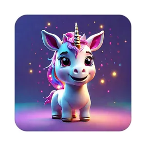 زیر لیوانی کاکتی طرح اسب تک شاخ و یونیکورن مدل mp30797