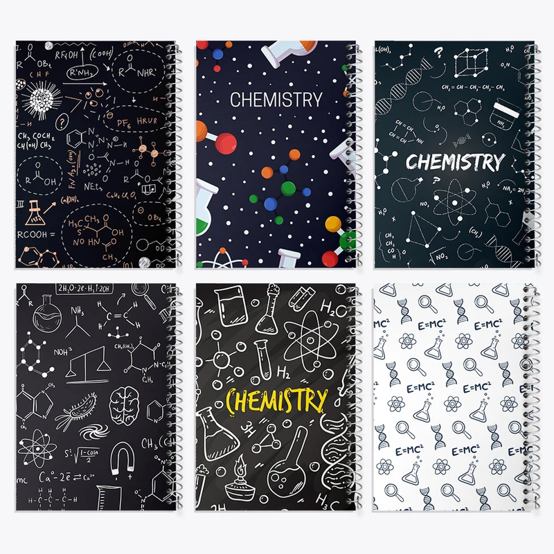 دفتر مشق 50 برگ خندالو طرح شیمی کد 90 مجموعه 6 عددی