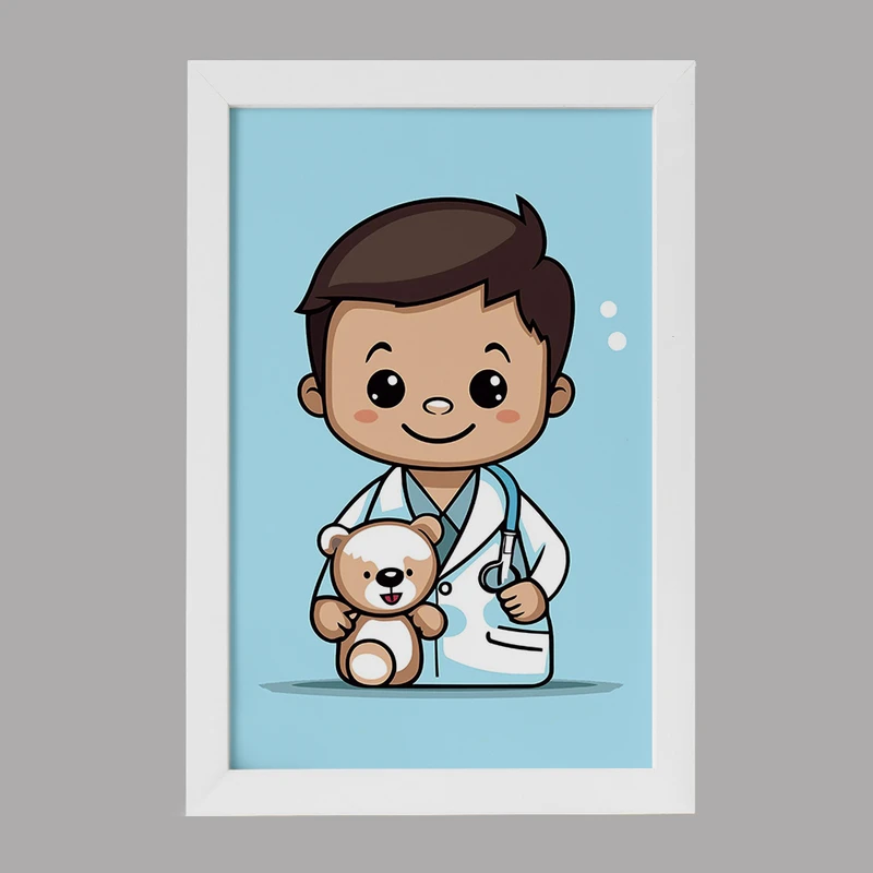 تابلو کودک خندالو مدل پزشک و پرستار کودکانه کد 36484