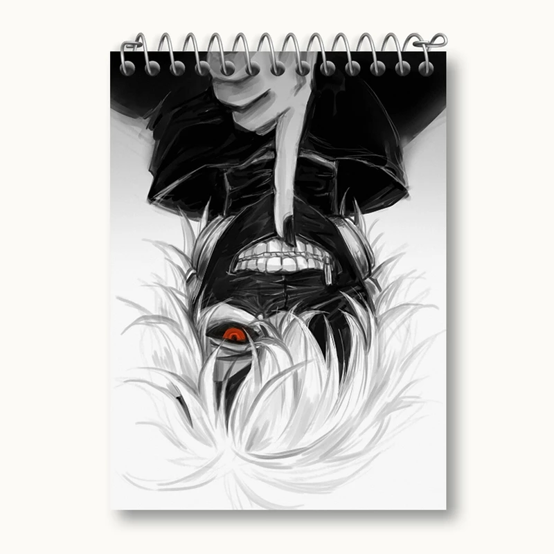 دفتر یادداشت 50 برگ خندالو مدل کانکی کن انیمه توکیو غول Tokyo Ghoul کد 11901