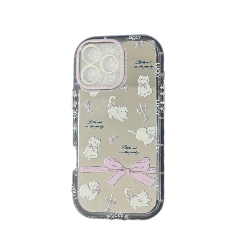کاور طرح گربه آینه ای مدل CuteCat مناسب برای گوشی موبایل اپل iPhone 16 promax