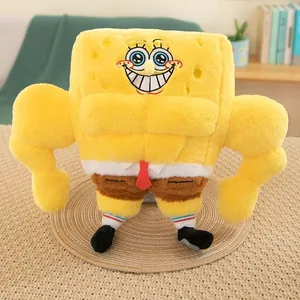 عروسک طرح باب اسفنجی مدل بدنساز کد J110 ارتفاع 35 سانتی‌متر