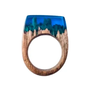 انگشتر زنانه مدل چوب و رزین