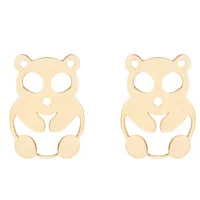 گوشواره میخی طلا 18 عیار دخترانه نیکان گلد مدل خرس