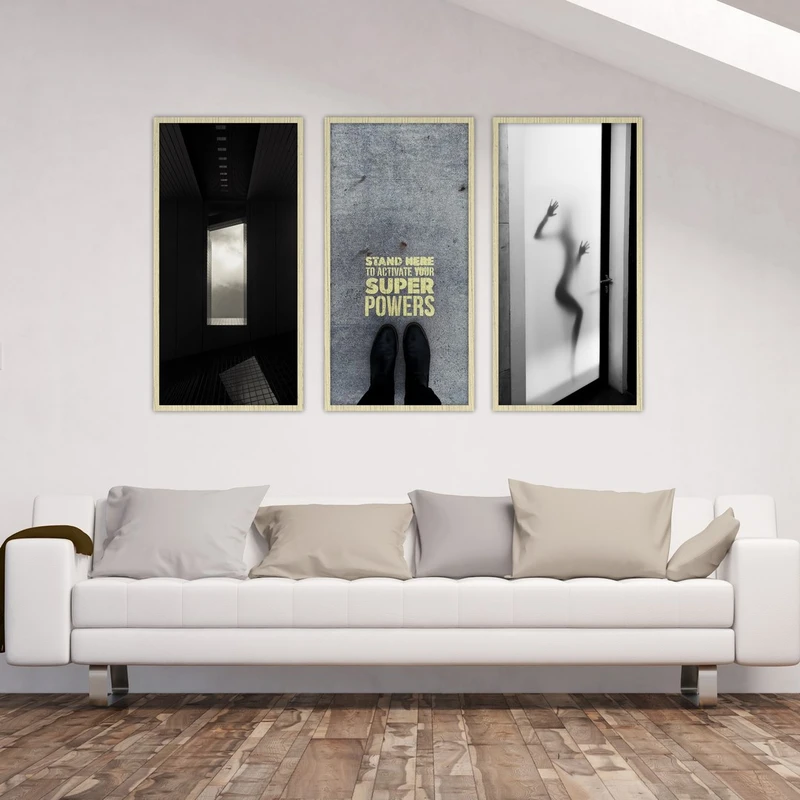 تابلو بکلیت طرح دکوراتیو فانتزی و مدرن مدل BE-533 مجموعه 3 عددی