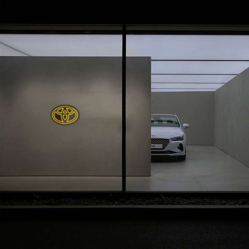 چراغ دیواری نئون دیزاین مدل Toyota-Logo-BL_YL