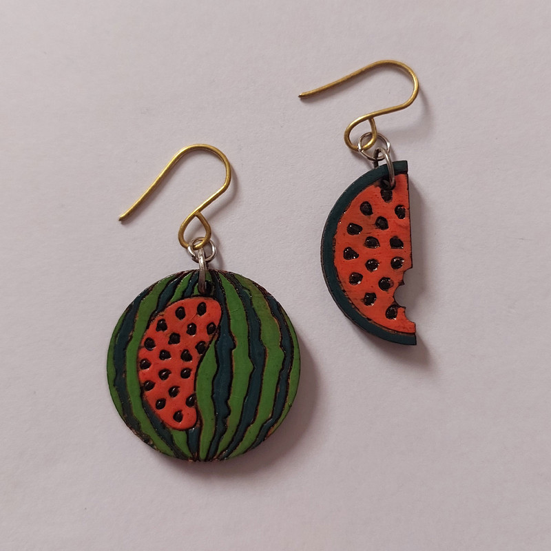 گوشواره زنانه مدل تابه تا طرح هندوانه یلدا کد EP009 گوشواره زنانه مدل تابه تا طرح هندوانه یلدا کد EP009