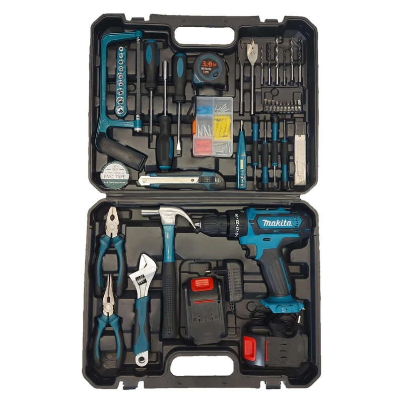 دریل پیچ گوشتی شارژی چکشی ماکیتا مدل MAK01 مجموعه ۱۰۰ عددی