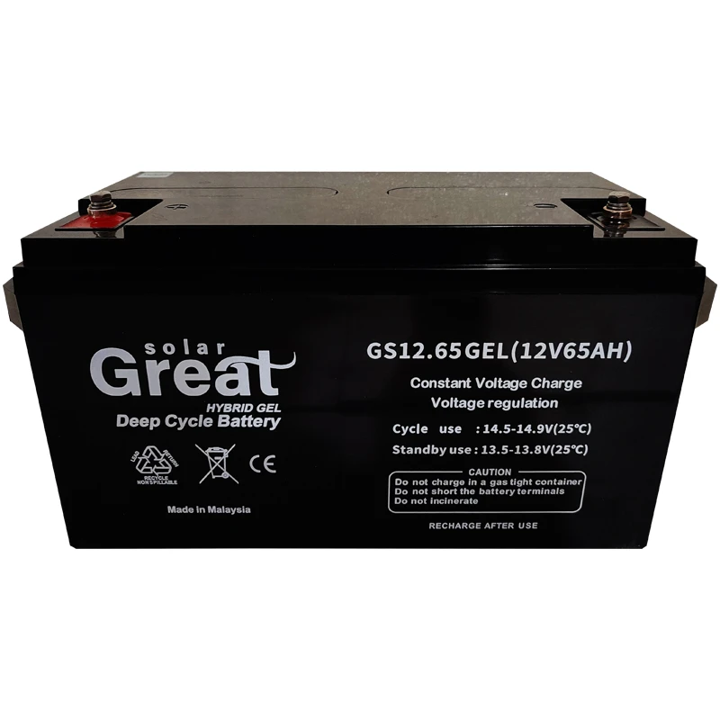 باتری UPS با ولتاژ 12 ولت و شدت جریان 65 آمپرساعت گریت سولار مدل GS12.65GEL