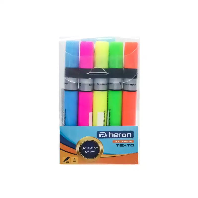 ماژیک علامت گذار پلیکان مدل هرون TEXTO بسته 5 عددی