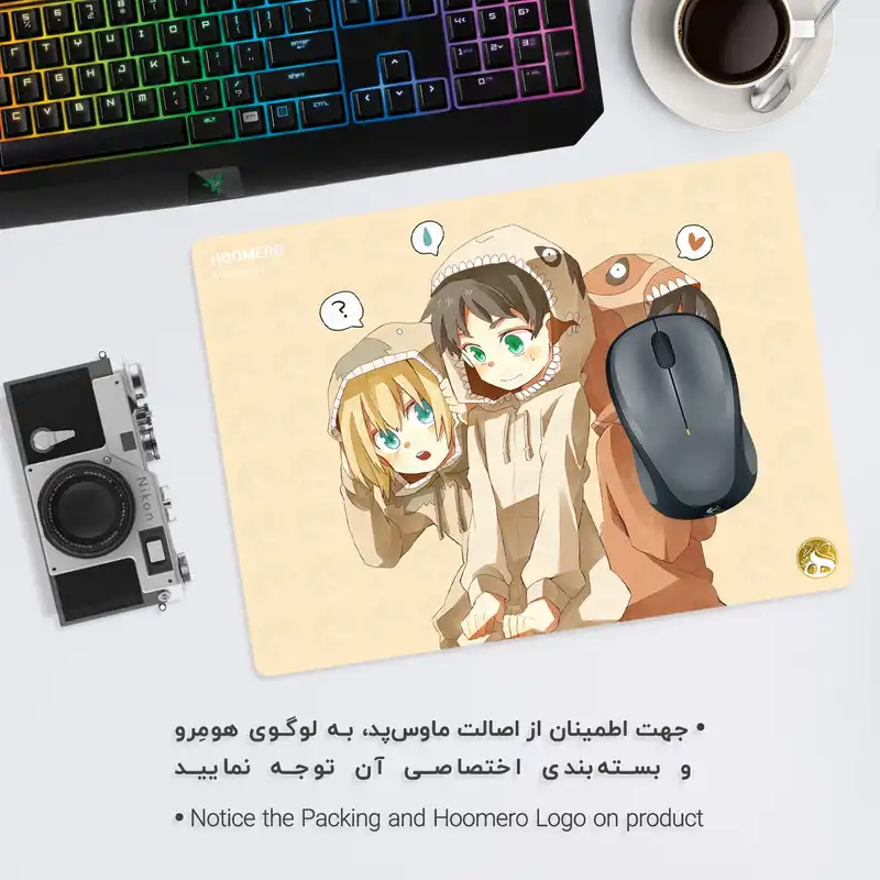 ماوس پد هومرو طرح اتک آن تایتان مدل A1343