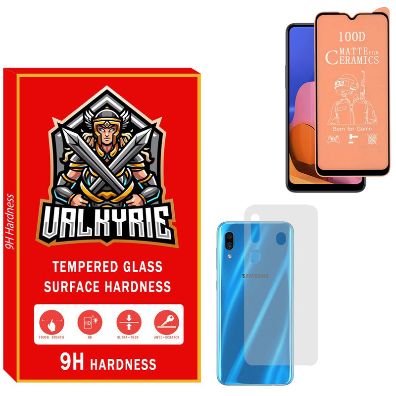 محافظ صفحه نمایش سرامیکی مات والکری مدل CRBKV_01 مناسب برای گوشی موبایل سامسونگ Galaxy A30 به همراه محافظ پشت گوشی