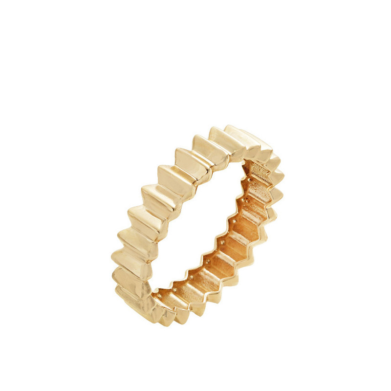 انگشتر طلا 18 عیار زنانه الی گالری مدل پلیسه برجسته سایز 53