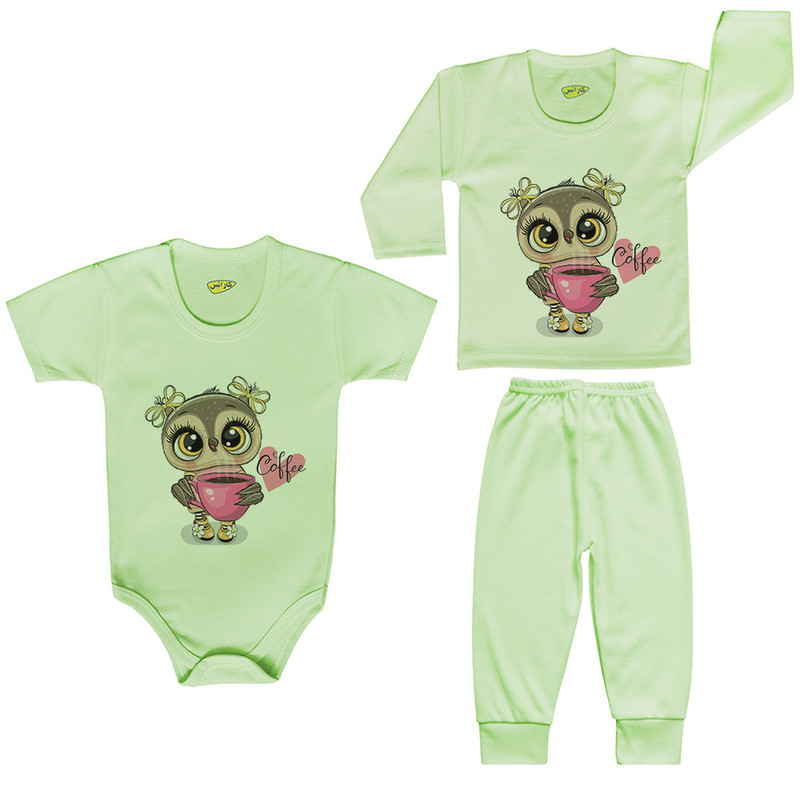 ست 3 تکه لباس نوزادی کارانس مدل PRSG-3182