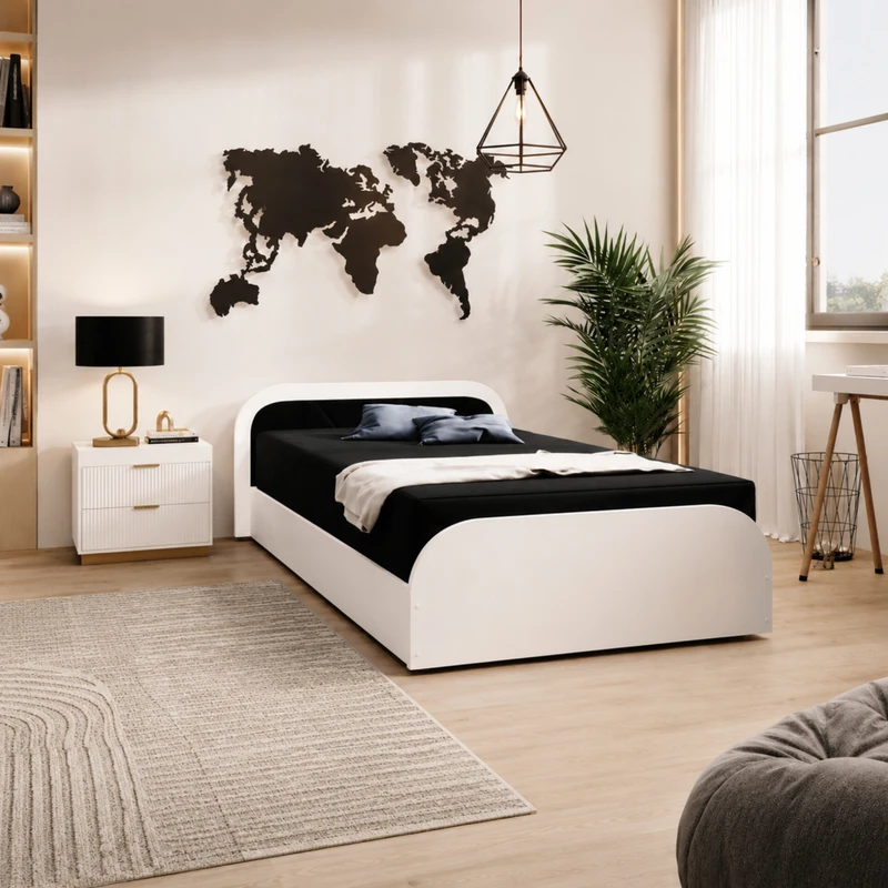 تخت‌خواب ملامینه یک نفره مدل B80 سایز 90 * 200 سانتی‌متر