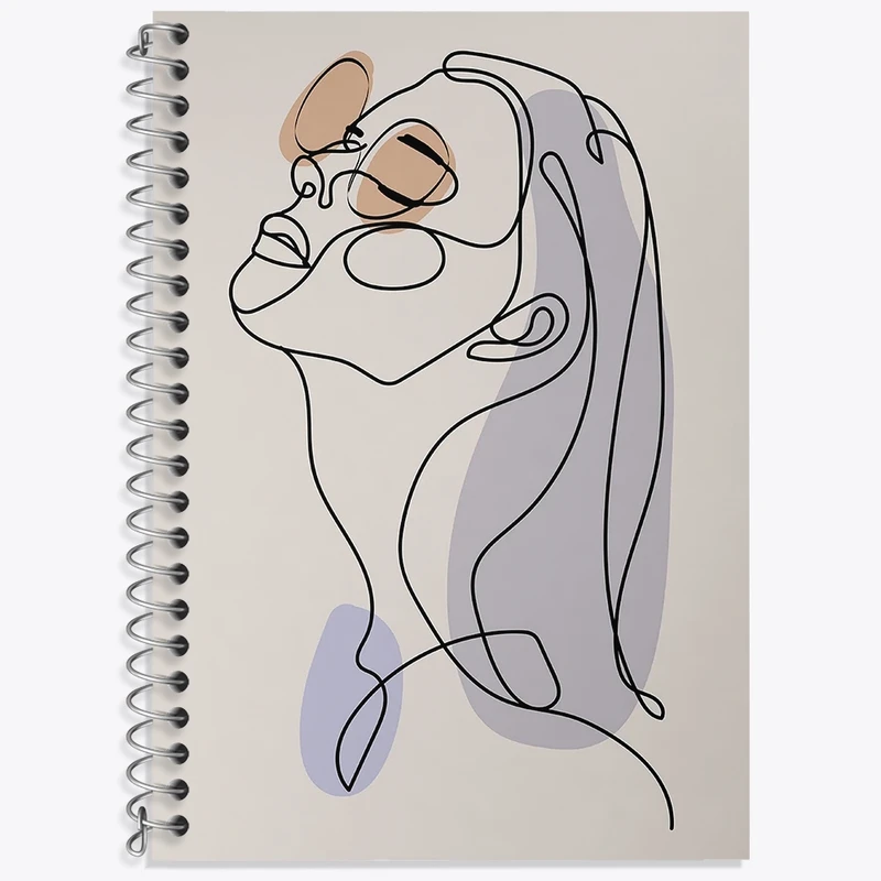 دفتر زبان 50 برگ خندالو مدل دو خط طرح دخترانه مینیمال کد N1217