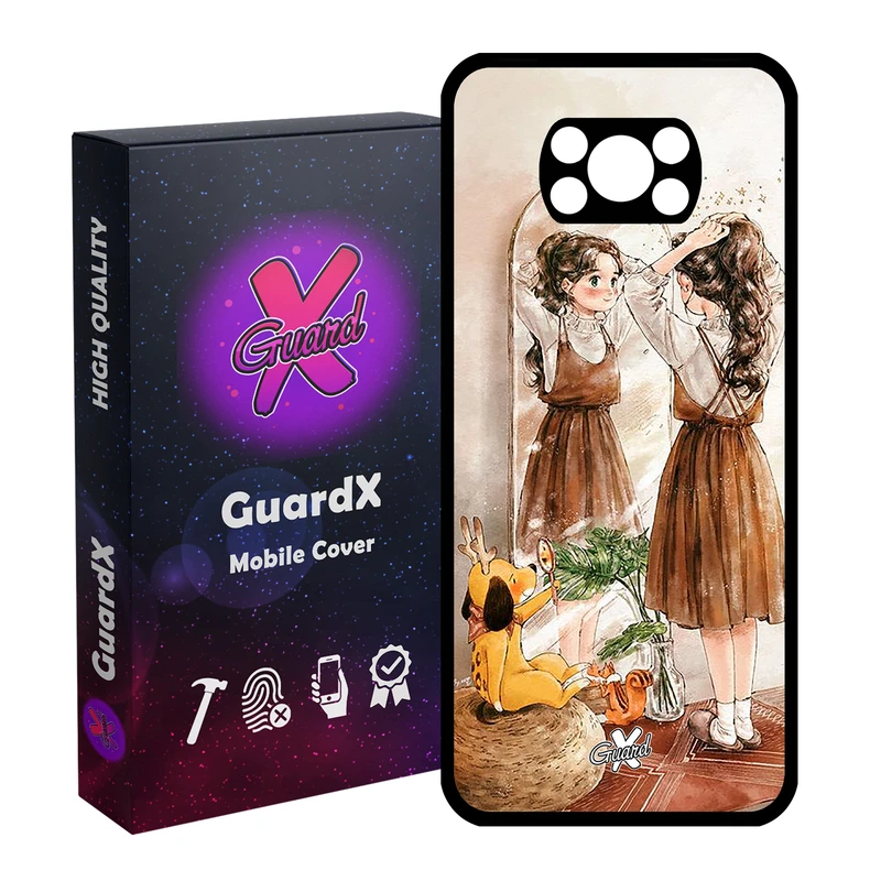 کاور گارد ایکس طرح Girl مدل Glass10306 مناسب برای گوشی موبایل شیائومی Poco X3 Pro